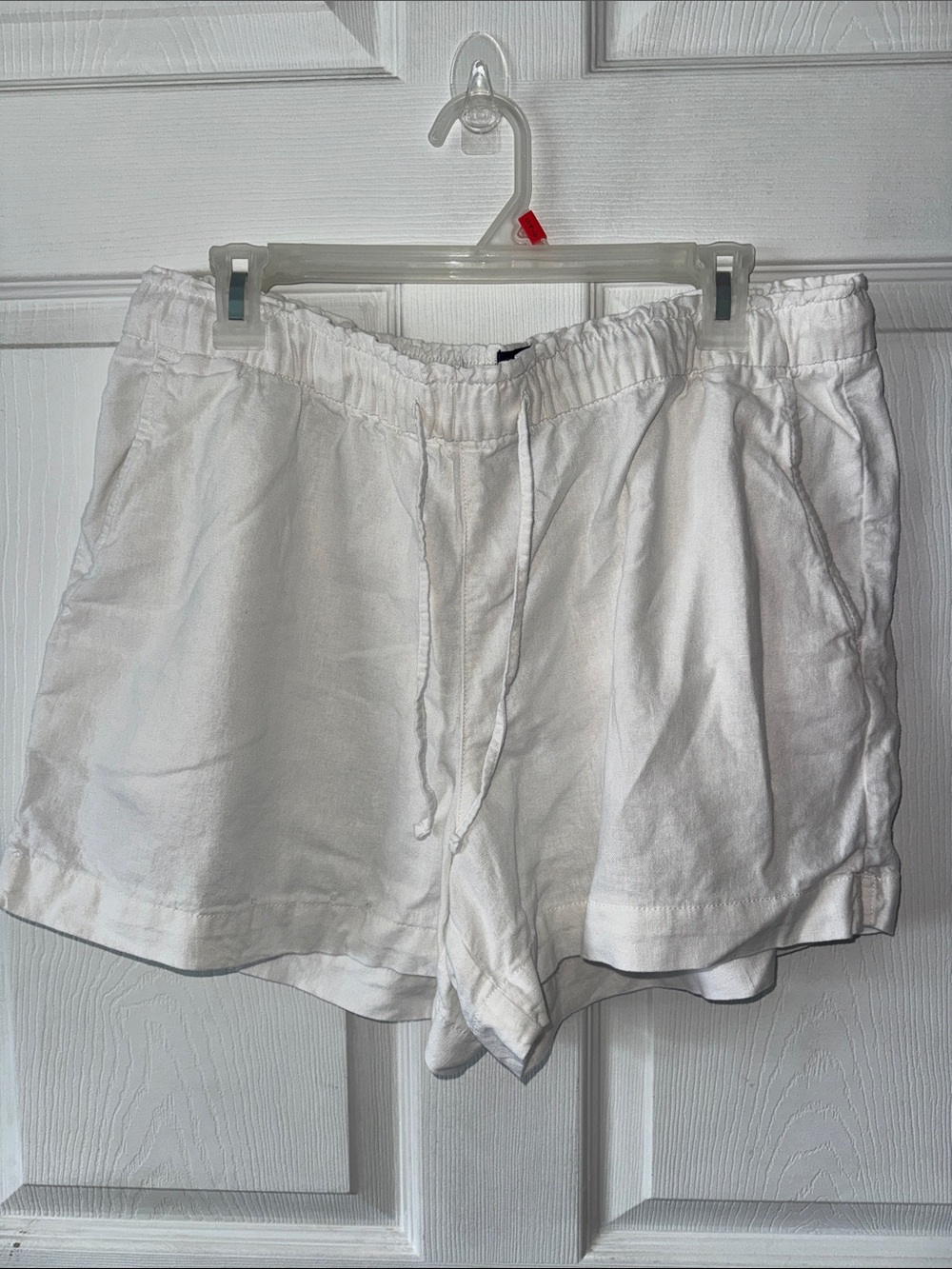 Gap White Drawstring Linen Blend Shorts